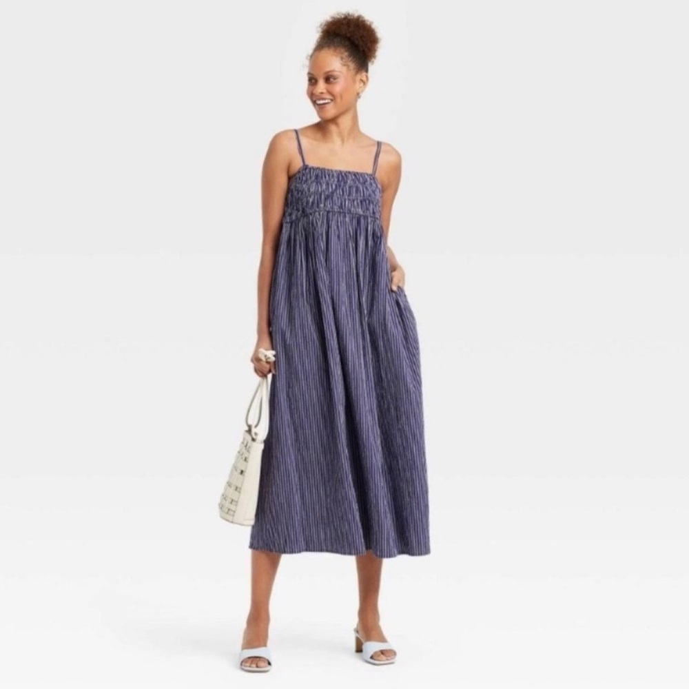 NWOT a new day Pinstripe Midi/Maxi Dress